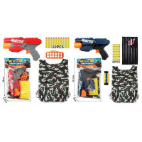 Набір амуніції 88P-11-12 (24шт)пістолет 21 см, жилет, м'які кульки 10шт, 2 види, в кульку, 33,5-20,5