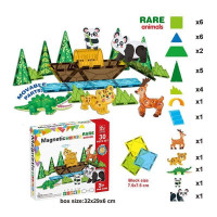 Магнітний конструктор SQ 68001-6 (16) 30 деталей, 5 об’ємних фігурок тварин, в коробці