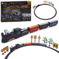 Залізниця 9299-87 (24шт) 104,5-68см, локомотив, вагони 4шт, звук, 28дет, на бат-ці, в кор-ці, 42,5-2