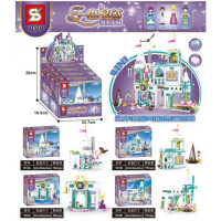 Конструктор 1613 (48шт) FR, замок принцессы, фигурки, от164дет, 4шт(4вида) в дисплее, 24,5-20-19см