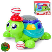 Музична іграшка FW338-3A (36шт) черепаха, 19,5см, музика, світло, їздить/танцює, повітряна кулька, 2