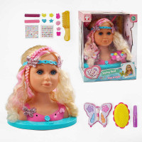 Манекен для зачісок YL 888 E-1 (8) манекен для зачісок та макіяжу, світловий ефект, з аксесуарами, в