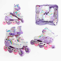 Ролики J-6732-8 М розмір 34-38 (6) колір Фіолетовий, устілка 22-24 см, колеса PU, d коліс – 6 см, пі