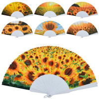 Віяло YG0239 (420шт) 23см, соняшники, мікс видів, упаковка пакет 12шт