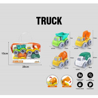 Набір машин 854-1 (120/2) 4 спецтехніки, середня довжина 10 см, рухомі елементи, в сумці