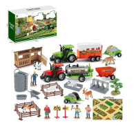 Ферма 1808-2 (16) 2 трактори з інерцією, гумові шини, розкладний хлів, 5 причепів, мапа з фермою 100