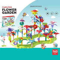Конструктор 9034 (20) “Квітковий сад”, 163 елементи, звивиста зелена основа, квіти, листочки, стебла