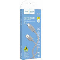 Кабель круглый Hoco USB Type-C - USB 2.0 Type-A серый X107