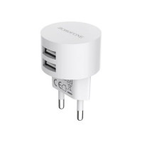 Зарядний пристрій для мобільних телефонів СЗУ BOROFONE BA23A Brilliant dual port charger White