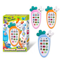 Телефон "Зайчик Звоня" 80650 (96) "WToys", 3 кольори, ОЗВУЧУВАННЯ УКРАЇНСЬКОЮ МОВОЮ, підсвічування,