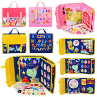 Гра LB-13-14 (12шт) навчальна, бізікнижка, 28-24-5см, складається у рюкзак, 6 сторінок, фігури на ли