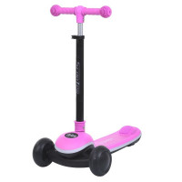Самокат 8899-pink (1шт) Maxi-big, метал+пластик, 3колесаПУ, 2колеса 120мм світло, заднє 75мм світло,