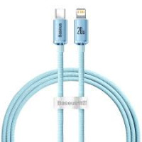 Kabel USB-C Iphone Lightning Schnellladen 20W 1,2m blau
