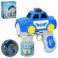 Мильні бульбашки 333-31 (36шт) пістолет-машина (поліція), 14,5см, світло, запаска 7см, на бат-ці, в