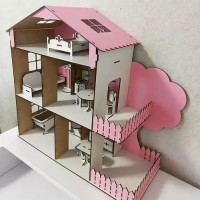Дерев"яний будинок масандра (фанера) FREE HOUSE рожевий / 410614096