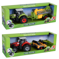 Трактор 8803E-6-7 (18шт) інерція, з причепом, сільськосподарська техніка, рухливі деталі, 2 види