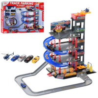 Гараж 92128A (12шт) 4этажа, транспорт(металл) 5шт, от6см, лифт(механич), в кор-ке, 60-41-9см