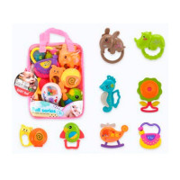 Брязкальце 8394-3 (72шт) від 10см, набір 8шт, в сумці, 17,5-22-5,5см