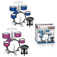 Барабанна установка 3988 (8) 2 кольори, 20 елементів, 5 барабанів, діаметри: 38 см, 20 см, 15 см, та