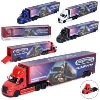 Трейлер KT1303W (12шт) метал, інерція, 32см, відчиняються двері,гумові колеса, 4кольори,в кор-ці, 34