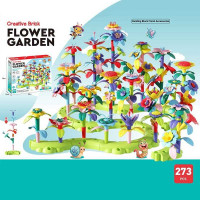 Конструктор 9035 (14) “Квітковий сад”, 273 елементи, звивиста зелена основа, квіти, листочки, стебла
