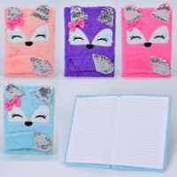 Набір для творчості R040350 (100шт) блокнот-плюш, 15-21,5-2,5см, лисиця, лінія, мікс кольорів, у пак