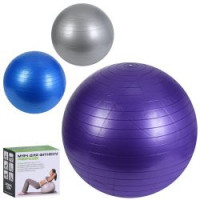 М'яч для фітнесу-75см M 0277-2 U/R (24шт) Фітбол, 1000г, ПВХ, 3 кольори, в коробці(розібрана), 22-21