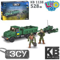 Конструктор KB 1138 (16шт) військовий, машина, буксирована гаубиця M777, фігурки, 528дет, в кор-ці,