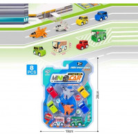 Набір машин 898 E-101 (128/2) інерція, 8 машинок, в слюді