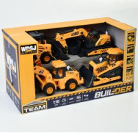 Будтехніка WD134 (4шт) інерція, набір 4шт (від 20см), 1:16, звук, світло, рухливі деталі, на бат(таб
