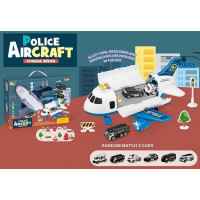 Літак HS 8009 C (16) звук, світло, інерція, рухлива платформа, 2 машинки, у коробці