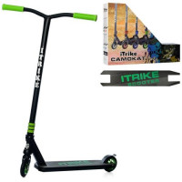 Самокат SR 2-068-1-BGR (1шт) алюм+сталь,трюковый,2штПУ100мм-алюм,руль89см,подножка51/36-11см,черн-зе