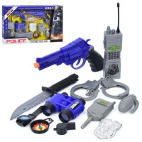 Набір зі зброєю JC019-20 (16шт)пістолет,рація,ніж,наручники,звук,на бат-ці(табл),2 види, в кор-ці 46