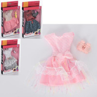 Кукольный наряд SH210 (120шт) платье, аксессуар, 4 вида, в кор-ке, 11,5-21-2,5см