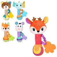 Брязкальце м'яке SY55-8 (50шт) 18см, прорізувач, шуршить, пискавка, 5 видів, у пакеті, 9-18-6см