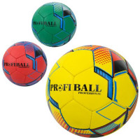 М'яч футбольний 2500-266 (30шт) розмір5,ПУ1,4мм,ручна робота, 32панелі, 400-420г, 3кольори, в пакеті