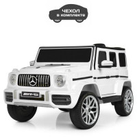 Джип M 4214EBLR-1 (1шт) 2,4G, 2мотора30W, 1аккум12V7AH, муз,свет, MP3,колEVA, кож.сид, белый