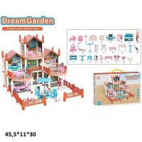 Ляльковий будинок GJJ-009 з ляльками,меблями світ.кор.45,5*11*30/12/