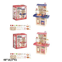 Кухня 86T-3/4 з посудом та аксес.батар.муз.світ.пар.тече вода 2кол. кор.48*18,5*41 /6/