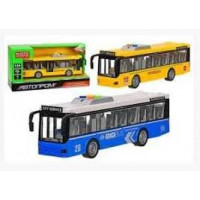 Автобус батар. 7948AB (24шт) "АВТОПРОМ",2 цвета,откр.двери,свет,звук, в коробке 32*11*16.5см