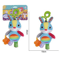 Брязкальце CH6045-29 підвіска зайченя м'яке з прорізувачем,вібрац.лист.18*11 /60/