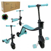 Самокат дитячий 3-х коліс арт. SC824 (1шт) 2В1- велобіг та самокат, колеса EVA,блакинтний у короб