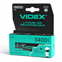 Аккумулятор Videx Li-Ion 18650-P(Захист) 3400mAh color box/1pc 20/160