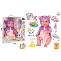 Пупс 40см DH2377E/F/G/H інтер-ний з одягом та аксес.муз.4в.кор.38*21*32 /12/