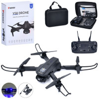 Квадрокоптер Y58 (12шт) р/к2,4G, 29см, камера, світло, складний, запасны лопаті, USBзарядне, чохол,