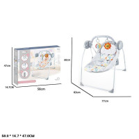 Дитячий шезлонг-гойдалка 888-3 0-18кг на р.к.муз.кор.58*14,7*47