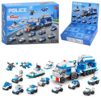 Конструктор Конструктор 9113K12 (36шт) поліція, адвент-календар, транспорт, 12в2(машина, катер), в к