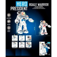 Робот 827-1 (30шт) 24см, звук, свет, ходит, стрел.стрелами,2цвета, на бат-ке, в кор-ке, 19,5-24-12см