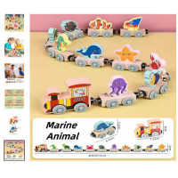 Потяг магнітний C 73283 (40) “Жителі океану”, дерев'яний, в коробці