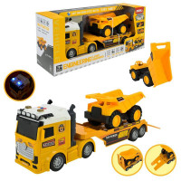 Трейлер арт. JP588-83 (18шт)  батар світо,звук, будтехніка в наборі короб. 53*14,5*22,5см